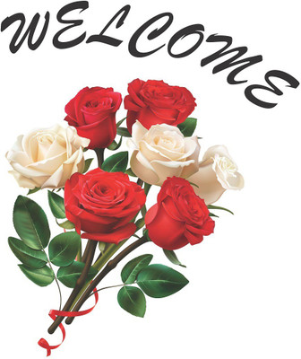 Wallzone 50 cm Welcome Removable Sticker(Pack of 1)