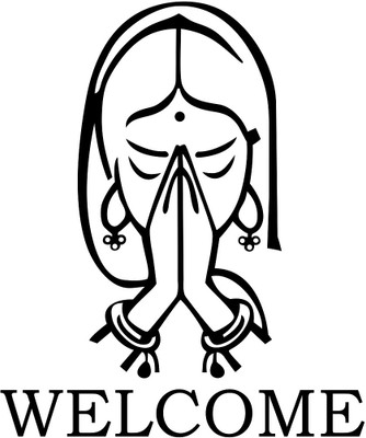 Wallzone 50 cm Welcome Removable Sticker(Pack of 1)