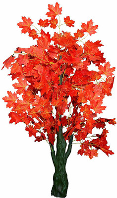KOONIV Big Artificial Maple Tree Bonsai Plant Home Decorative Artificial Tree - 5 Bonsai Wild Artificial Plant  with Pot(150 cm, Red)