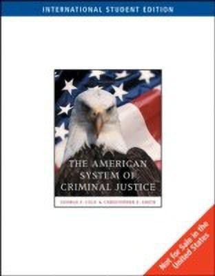 The American System of Criminal Justice, International Edition(English, Paperback, Cole George F.)