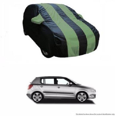 Star India Car Cover For Skoda Fabia (With Mirror Pockets)(Green, Black)