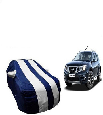 Frap Car Cover For Nissan Terrano (With Mirror Pockets)(White, Blue)