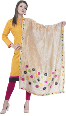 A R SILK Pure Silk Embroidered Women Dupatta