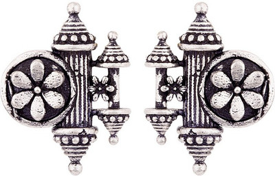 Voylla Nayantara Floral Motif Embossed Earrings Brass Stud Earring