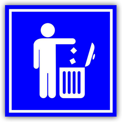 signEver Use Dustbin Sign Board For Hospital Medical Collage Clinic Shops color-Blue (15 x 15 cm) Emergency Sign