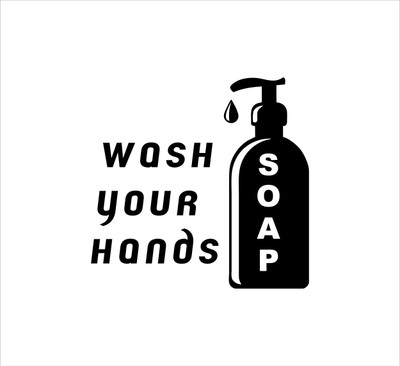 signEver Wash Your Hands Sign Stickers For Hospital Medical Collage Clinic color-Black (30 x 30 cm) Emergency Sign