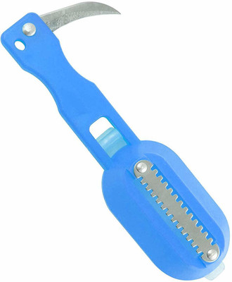 CLASSY TOUCH Plastic Fish Scaler/fish Scale Scraper/cleaner/fish Maw Slicer With Lid & Knife, Blue… Fish Scaler(Pack of 1)
