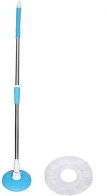 SADAR BAZAAR Mop Rod Stick Stainless Steel with 1 Refill 360 Degree Rotating Mop Set(Blue)
