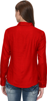 Thisbe Women Solid Formal Red, Grey Shirt(Pack of 2)