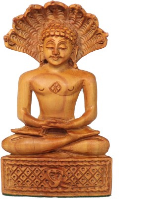 RDK Original Chandan Made God Parshwanath Statue Decorative Showpiece  -  10 cm(Wood, Brown)