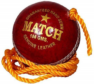 PSE Sports Leather Match Practice Hanging Cricket Ball Red Cricket Training Ball(Standard, Pack of 1, Red)