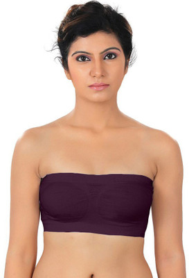 3SIX5 Women Bandeau/Tube Lightly Padded Bra(Purple)