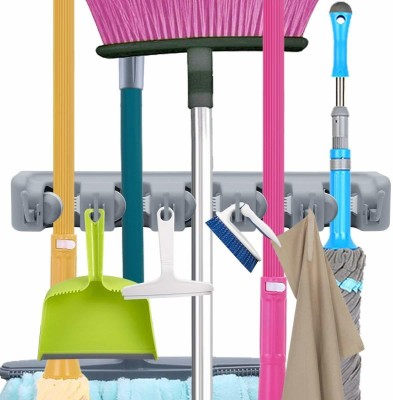 FIVANIO Multicolor Plastic Broom Holder(5 Holders)