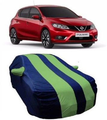 Star India Car Cover For Nissan Pulsar (With Mirror Pockets)(Green, Blue)