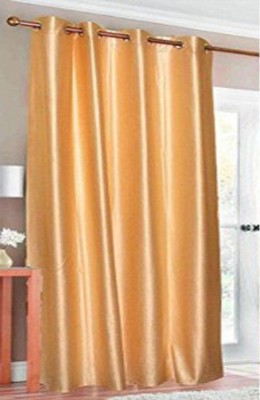 India Furnish 153 cm (5 ft) Polyester Semi Transparent Window Curtain Single Curtain(Plain, Solid, Gold)