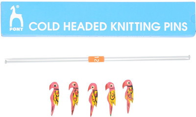 Pony Classic Aluminium Cold Headed Knitting Needle Pin Pair, Knitting Pin(Pack of 2)