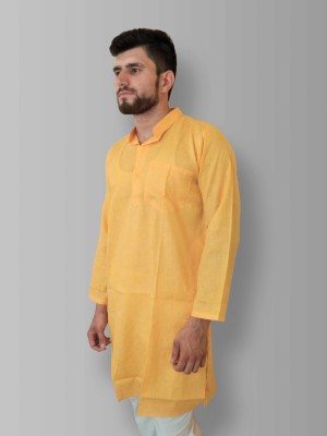 Top Craft India Men Solid Straight Kurta(Yellow)