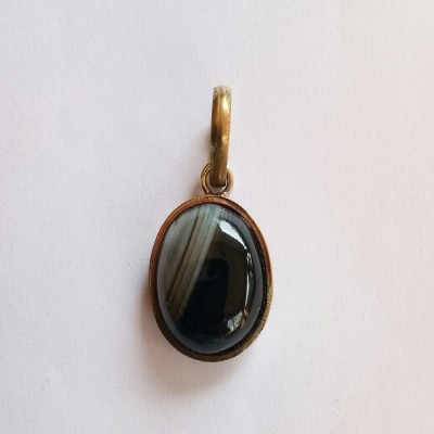 Jaipur Gemstone Lab Certified Original agate pendant unheated hakik stone gold Plated Pendant For Astrological Purpose By Jaipur Gemstone Gold-plated Agate Brass
