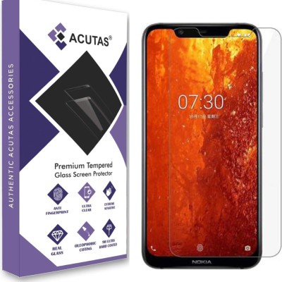 ACUTAS Tempered Glass Guard for Nokia 8.1 (Transparent)-Full Screen Coverage (Except Edges) with Easy Installation kit(Pack of 1)