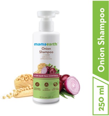 Mamaearth "Onion Hair Fall Shampoo for Hair Growth & Hair Fall Control, with Onion Oil & Plant Keratin 250ml"(250 ml)