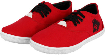 Kzaara Canvas Shoes For Men(Red , 7)