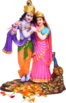 Matchless Gifts Sai Amrut Radha Krishna with Peacock (Height :20Cms) Decorative Showpiece  -  20 cm(Polyresin, Multicolor)