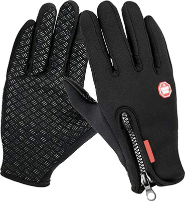 Redoak Windproof Outdoor Skiing Touch Screen Motorcycle Racing Gloves Riding Gloves(Black)