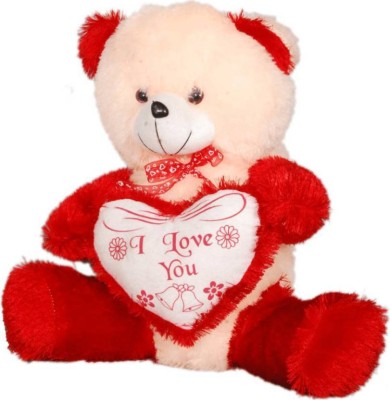 Ktkashish Toys Soft Stuffed Cream & Red I Love You Heart Teddy Bear (60 cm)  - 12 inch(Multicolor)