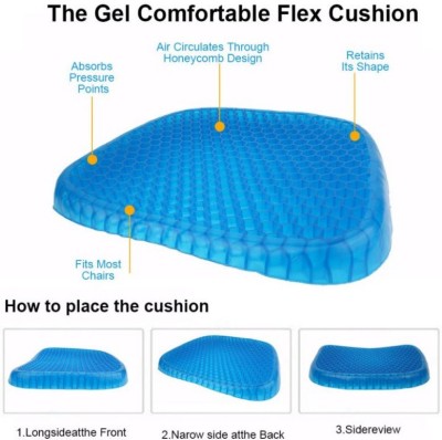 Sarveshver Gel Egg Rubber Sitter Cushion Soft Breathable Honeycomb Seat Back / Lumbar Support(Multicolor)