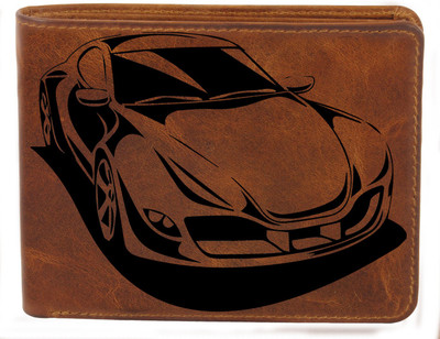 Karmanah Men Brown Genuine Leather Wallet(8 Card Slots)