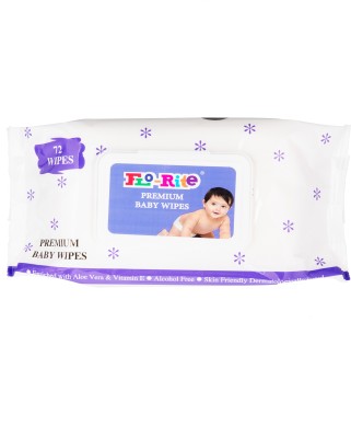 Florite Premium Baby Wet Wipes with Aloe Vera and Vitamin E - 72 Wipes/Pack, (Pack of 1)