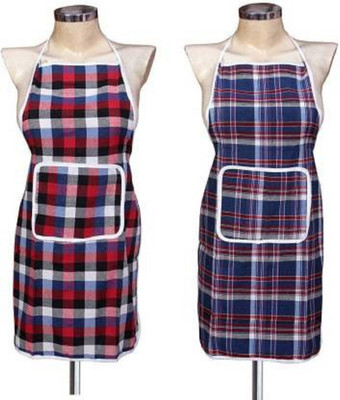 Dewberries Cotton Home Use Apron - Free Size(Multicolor, Pack of 2)