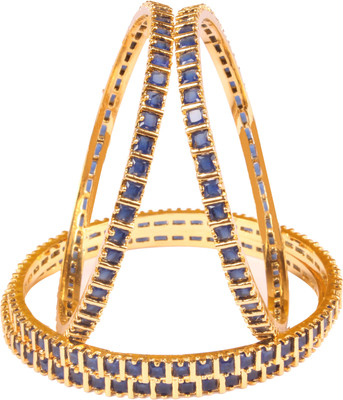 Shiv Jewels Alloy Cubic Zirconia Gold-plated Bangle Set(Pack of 4)