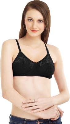 Madam Net-Design Women Full Coverage Non Padded Bra(Black)