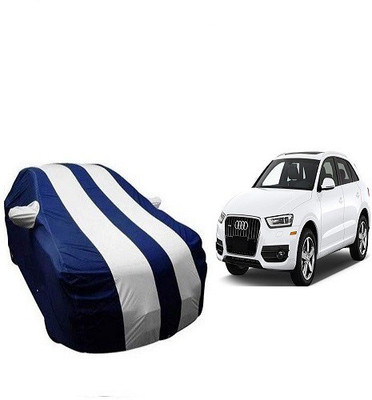 Frap Car Cover For Audi Q3 (With Mirror Pockets)(White, Blue)