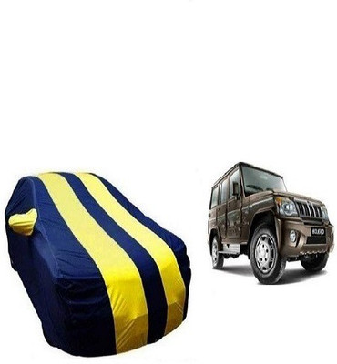 Frap Car Cover For Mahindra Bolero (With Mirror Pockets)(Yellow, Blue)