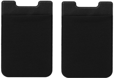 StealODeal Adhesive Phone Jacket Card & Earphone 3 Card Holder(Set of 2, Black)