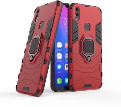 ELEF Back Cover for Vivo V9 Stealth Defence Shock Protection and 3-in-1 Metal Ring Stand(Red, Rugged Armor, Pack of: 1)
