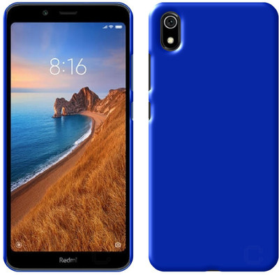 Case Creation Back Cover for Xiaomi Redmi 7A Branded Luxury Rubberised Matte Hard Case Back Cover(Dark Shinny Blue, Dual Protection)