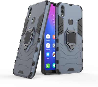 ELEF Back Cover for Vivo V9 Stealth Defence Shock Protection and 3-in-1 Metal Ring Stand(Blue, Rugged Armor, Pack of: 1)