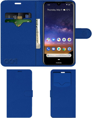 ACM Flip Cover for Nokia 2.2(Blue, Cases with Holder, Pack of: 1)