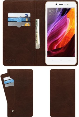 ACM Flip Cover for Celkon Cliq2(Brown, Cases with Holder, Pack of: 1)
