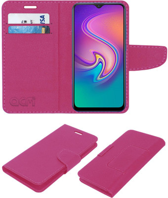 ACM Flip Cover for Infinix S4(Pink, Cases with Holder)