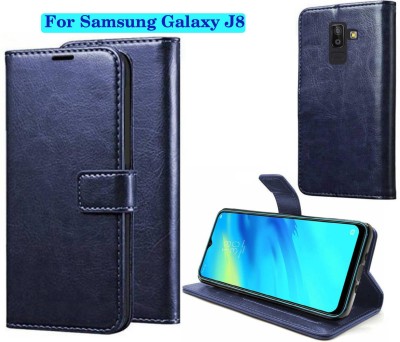 FARMAISH Flip Cover for Samsung Galaxy J8(Blue, Shock Proof, Pack of: 1)