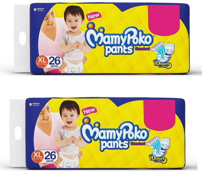 MamyPoko Baby DiaperXL-26 Piece Pack of 2 - XL(52 Pieces)