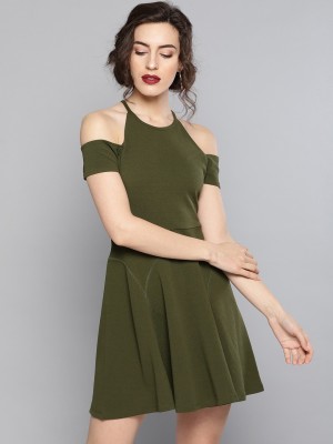 VENI VIDI VICI Women Fit and Flare Green Dress