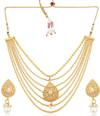 Sukkhi Alloy Gold-plated Gold, White Jewellery Set(Pack of 1)