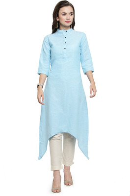 Enchanted Drapes Women Solid A-line Kurta(Blue)