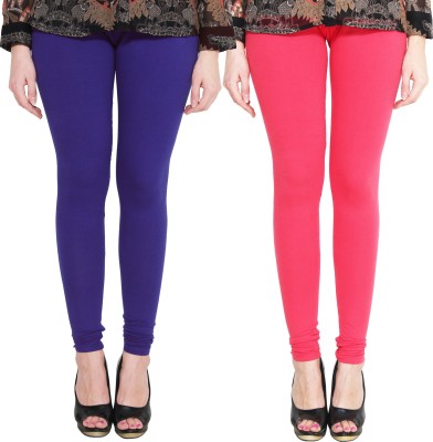 Lapza Churidar  Ethnic Wear Legging(Blue, Pink, Solid)