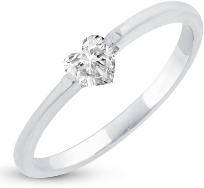 Sukkhi Designer Heart Band Rhodium Plated Ring Alloy Cubic Zirconia Rhodium Plated Ring